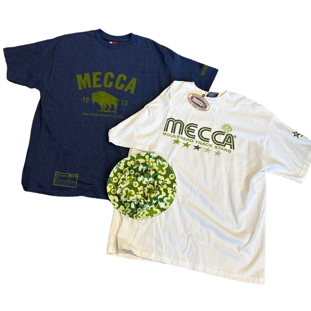 MECCA Vintage XL Crewneck T-Shirts with Matching Floral Bucket Hat